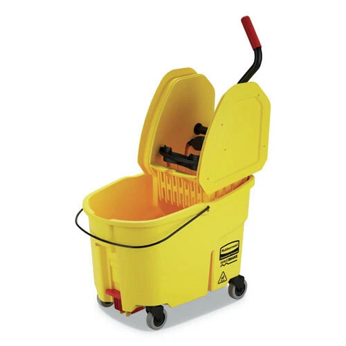 Rubbermaid Commercial FG757688YEL WaveBrake Press Bucket/Wringer Combo-YEL New