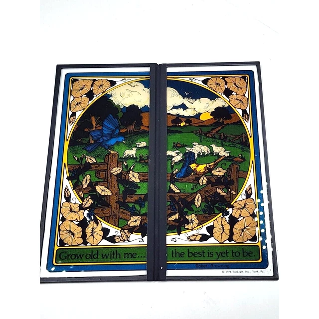 1978 Vintage Yorkraft Seriglass Collectible Stained Glass with Birds York, PA