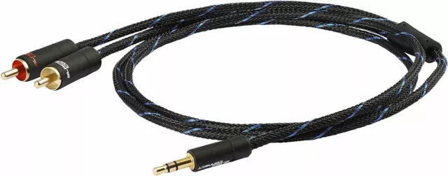 Black Connect HiFi hochwertiges Klinke/Cinch Kabel, 0,5 m/1 m/1,5 m/2,5 m/3,5 m