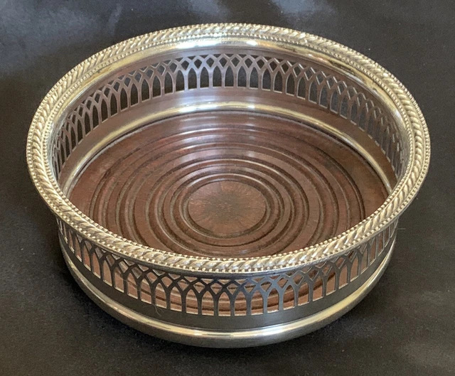 Silver plated wine bottle coaster