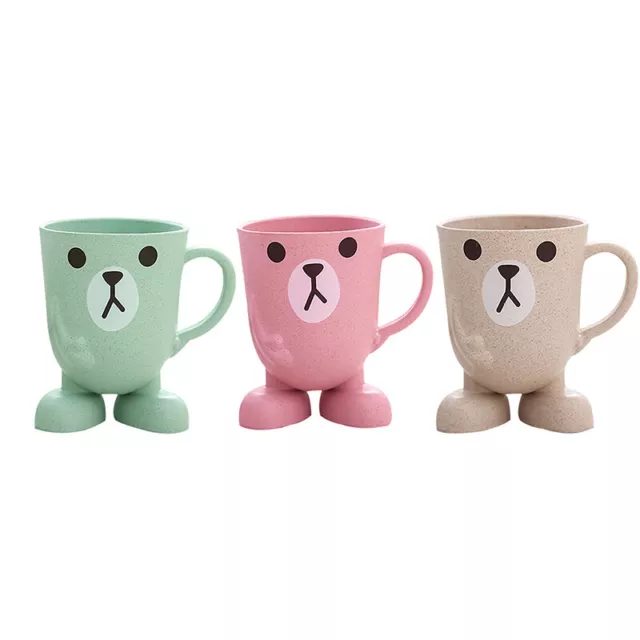 Home Bathroom Tumbler Mouthwash Cup Wheat Straw Cartoon Animal Toothbrush CP  ZF