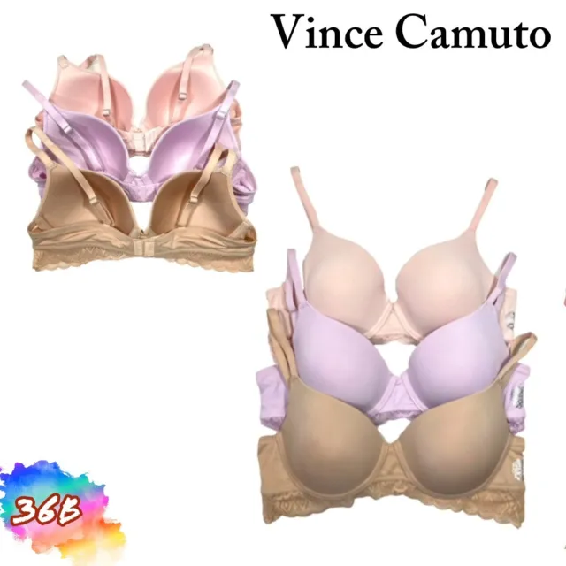 VINCE CAMUTO S/L/XL 2-Pack Wine/Black Lounge Wireless Lace Bras