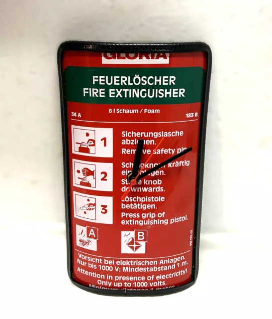 Feuerlöscher Uhr Feuerwehruhr Wanduhr Standuhr Feuerwehrgeschenk Feuerwehr grün