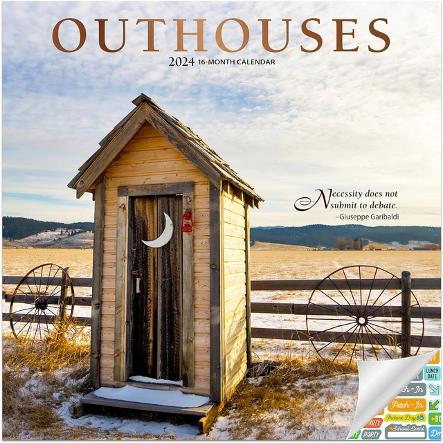 OUTHOUSES CALENDAR 2024 Deluxe 2024 Outhouses Wall Calendar Bundle