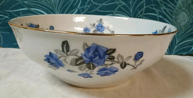 Ancien Saladier En Porcelaine Sur Pied Avec Décor De Roses - Vieux Rose - Bol Décoratif