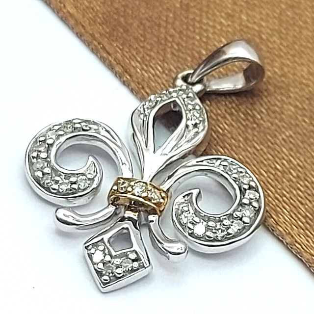 Ladies White Gold 10ct(417,10k) Natural Diamond (0.15ct) Real MHJ Spade Pendant Ladies White Gold 10ct(417,10k) Natural Diamond (0.15ct) Real MHJ Spade Pendant