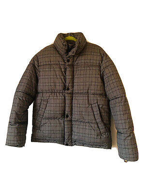 NEW MENS H&M. check puffer outdoor coat Jacket padded Black White Size  U.K. M