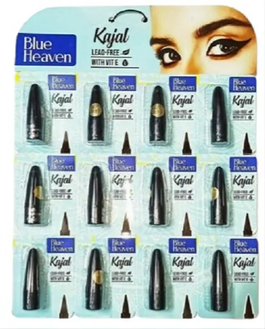 6 Pcs Blue Heaven INDIAN BLACK Kajal Long Lasting Water Resistant /BELLY DANCE