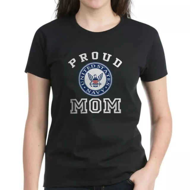 CafePress Proud US Navy Mom Women's Dark T Shirt Womens T-Shirt (19995102)