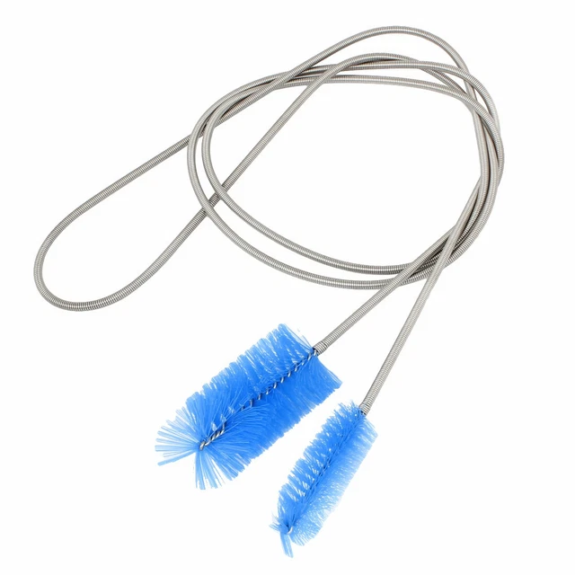 Aquarium Double Ended Tube Cleaning Filter Pump Pipe Hose Brush Blue 61" Long