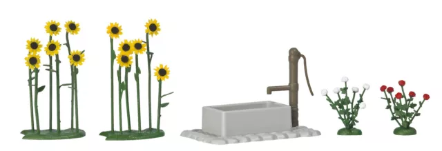 Busch 1232 Sunflowers & Roses with Pump HO Scenery Scale Model Scenery