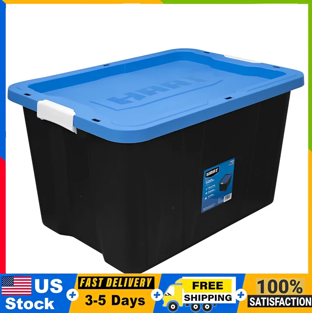 27 GALLON HEAVY Duty Latching Plastic Storage Bin Container, Black 18.
