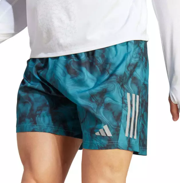 adidas Mens Own The Run 7 Inch Running Shorts Moisture Wicking Gym Sports - Blue