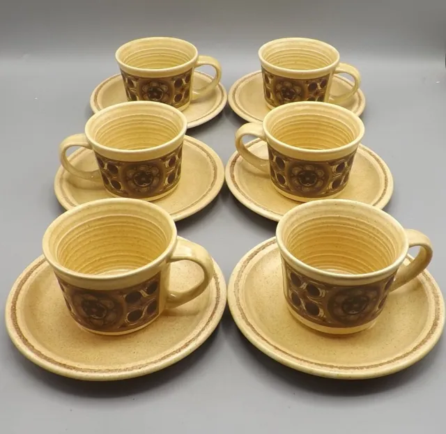 Vintage J & G Meakin Studio 2 AQUARIUS  6 X Cups & Saucers