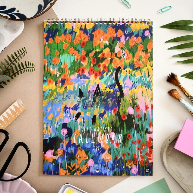 CATS IN ART Calendar 2024 Monthly Calendar Wall Hanging New Year