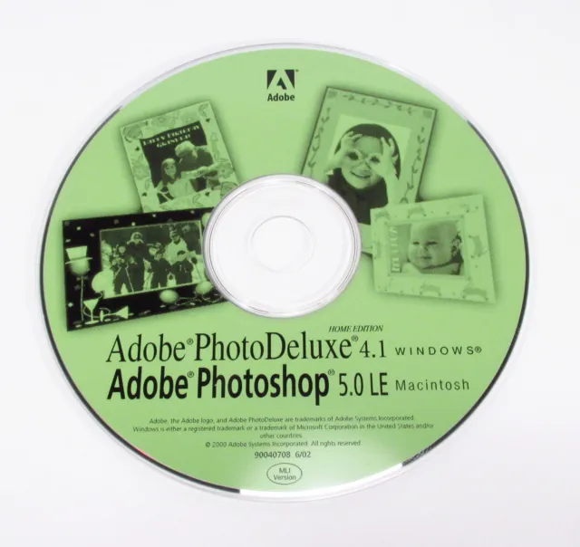 Original Vintage 2000 Adobe Photoshop 5.0 LE Apple Mac Macintosh CD-ROM Only