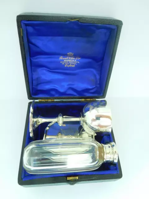 Quality Early Victorian English Sterling Silver Cased Travelling Communion Set