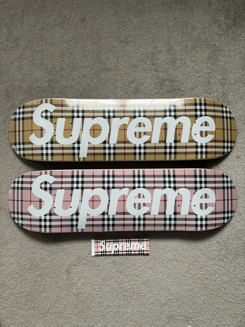supreme burberry skateboard deck set
