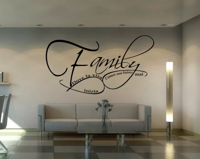 Wall Stickers Autocollant De Mur Famille Family Love Infini Mural Vinyle Mural