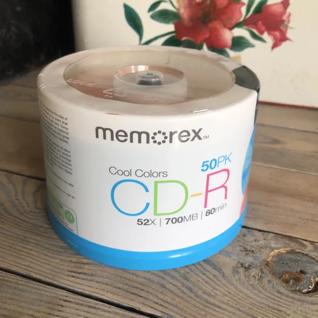 Memorex Cool Colors CD-R 50pk 52X 700MB 80min SEALED Recordable Music Audio