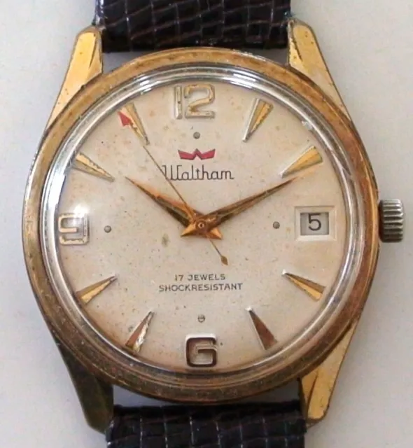 Vintage 1960'S Mens Waltham 17 Jewels Manual Winding Watch Very Good Condition