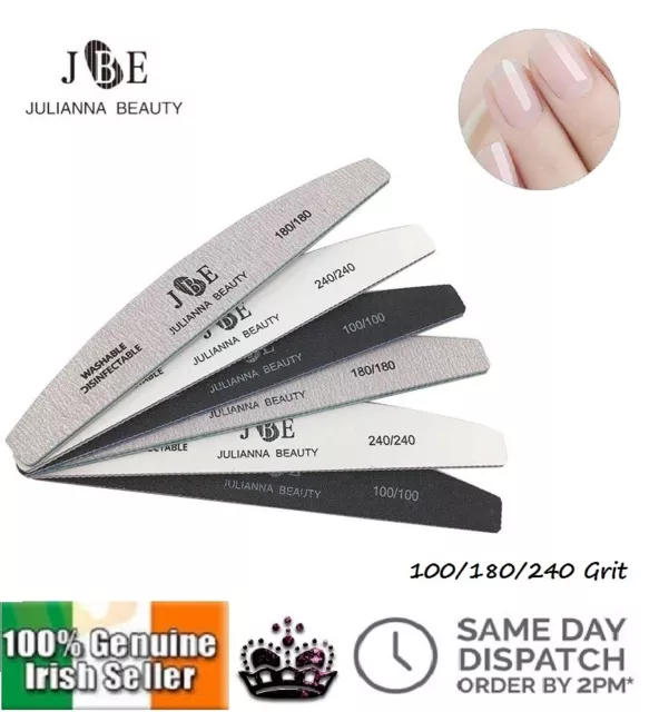 3/6PC Professional Nail Files 100/180/240 Double Grit Sanding Buffer Acrylic Gel