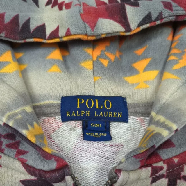 POLO RALPH LAUREN Hoodie Boys 8 Multicolor Zip Up Aztec Southwestern ...