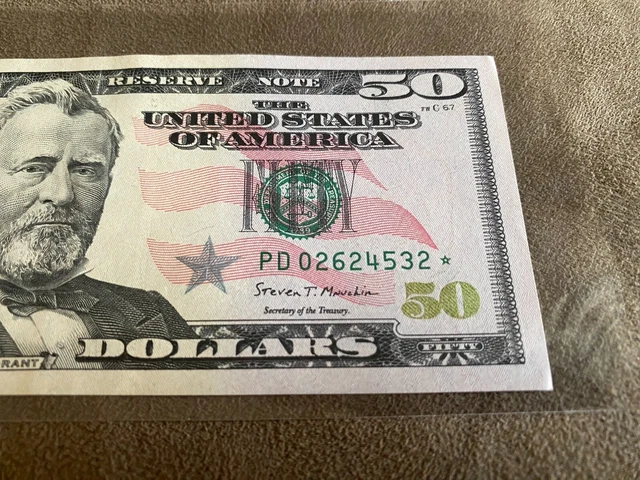 Series 2017A US Fifty Dollar Bill Star Note $50 Cleveland FRB - PD 02624532* AUC