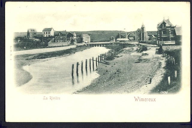 Old postcard back 1900 WIMEREUX (Pas de Calais) La Rivière