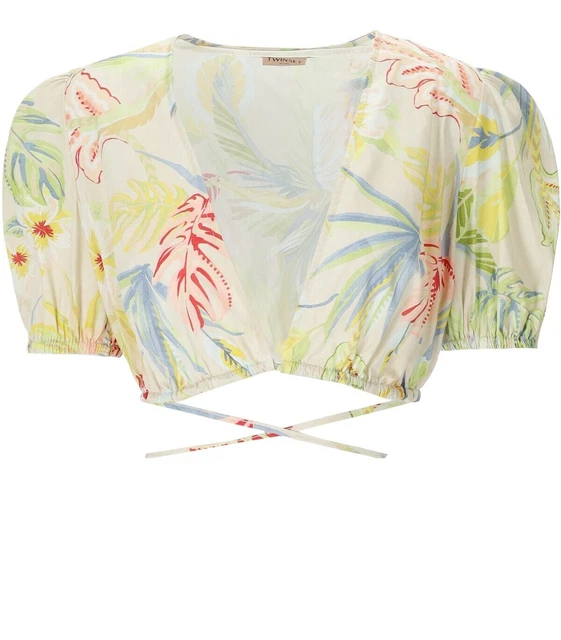 Top Crop Giungla Avorio Twinset Tops Donna Avorio