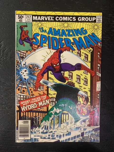MARVEL The Amazing Spider-Man 212 Hydroman 1st App 1981  Fn/Vf  A