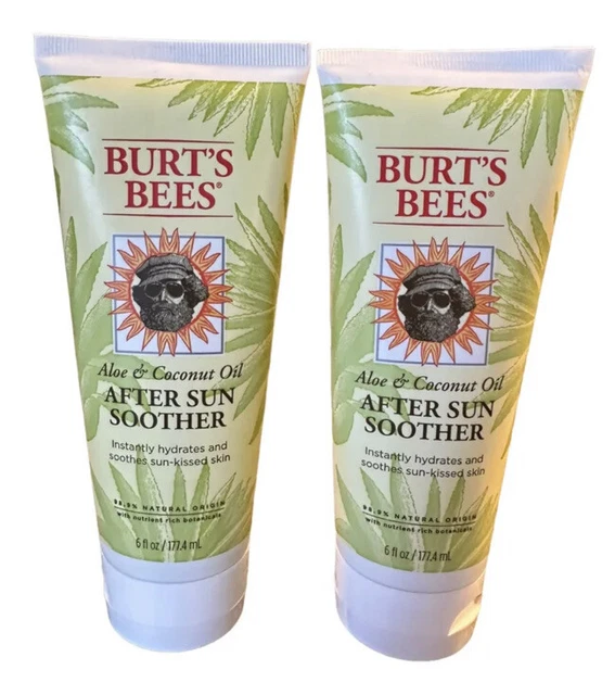 Aceite de coco de aloe chupete Burt's Bees After Sun x2 6 fl oz cada uno nuevo