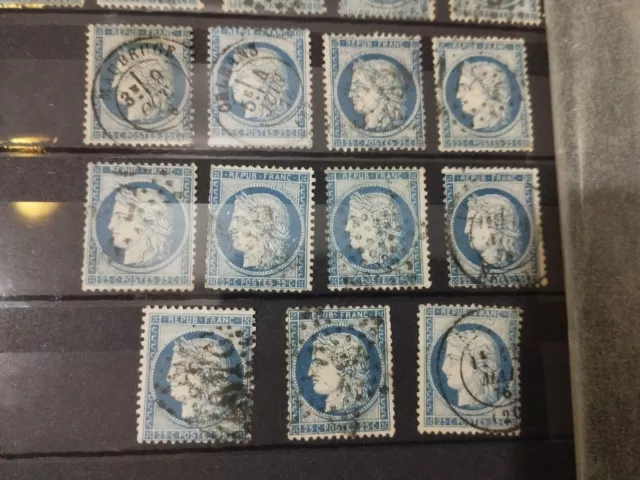 Timbre France 1871 Type Cérès N 60 60C Differente Obliterations Teintes Type III