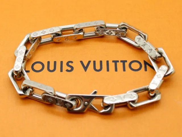Louis Vuitton Chain bracelet M62486 Men's silver monogram with  accessories GC