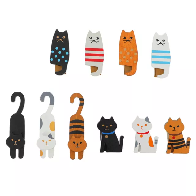 10 Pcs Cat Wooden Clip Basswood Craft Pegs Clips Cute Clothespin