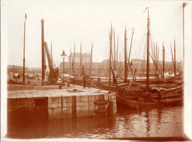 Pays-Bas, Amsterdam, le port Vintage print Tirage citrate  8x11  Circa 1