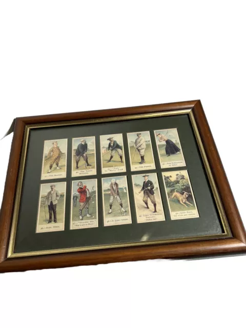 Framed Cigarette Cards  Cope’s Golfers X10  Collectable Vintage 1980’sReprinted