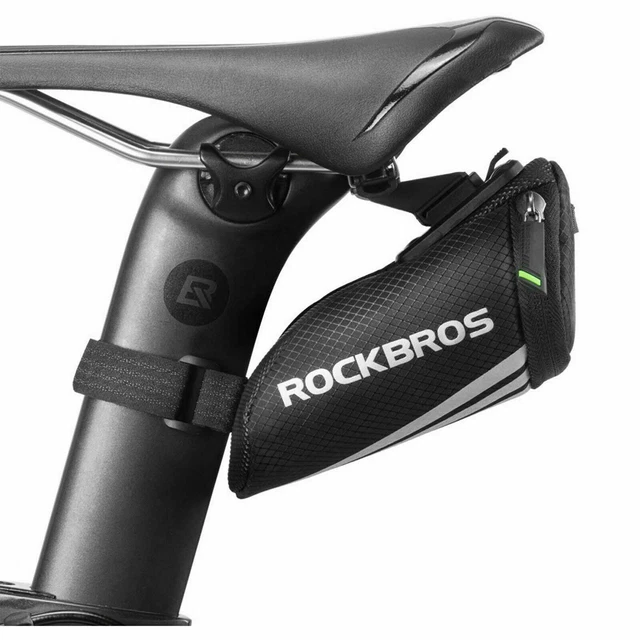 Sacoche Selle Vélo 1,5L ROCKBROS - Avec Porte Bouteille Et Bandes Réfléchissantes - Noir