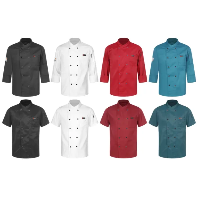 Adult Chefs Jacket Work Wear Chef Coat Catering Cooking Top Regular Shirts Fit 3