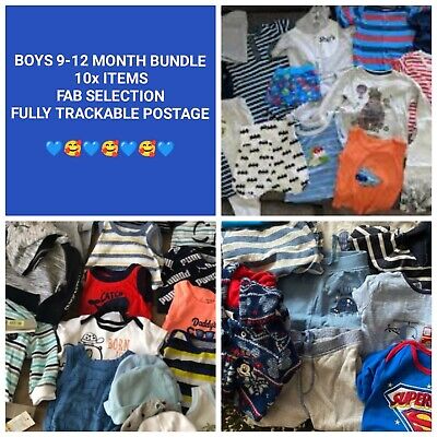 Baby Boy 9-12 Months Baby Clothing Bundle Job Lot - 10 Items Sent To You