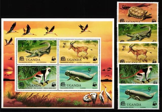 Uganda Block 8 + 166-170 postfrisch Wildtiere #NE952