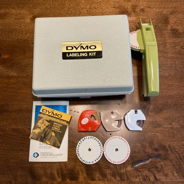 Vintage Dymo M-6 Label Maker System Kit Mark VI & Case 3 Bundle