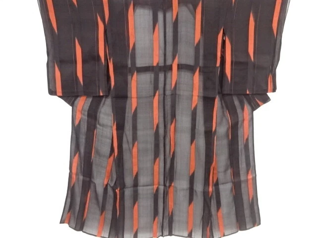 46133# Japanese Kimono / Antique Kimono For Summer / Woven Abstract Grid