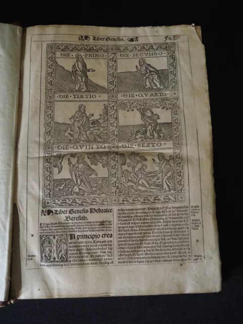 Biblia Sacra Bibel Heilige Schrift Deckblatt Mit Wasserzeichen Anno 1529