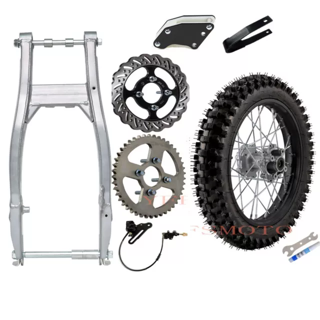 90/100-16'' Rear Wheel Tire Swingarm for CRF150 KLX Coolster+Sprocket+Disc Rotor