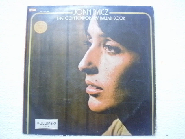 JOAN BAEZ THE CONTEMPORARY BALLAD BOOK VOL 2  RARE LP record INDIA INDIAN EX