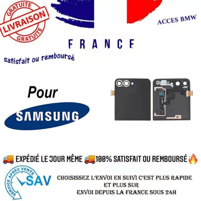 Écran Samsung Galaxy Z Flip5 5G (F731B) Noir / Bleu / Jaune + Châssis Origine