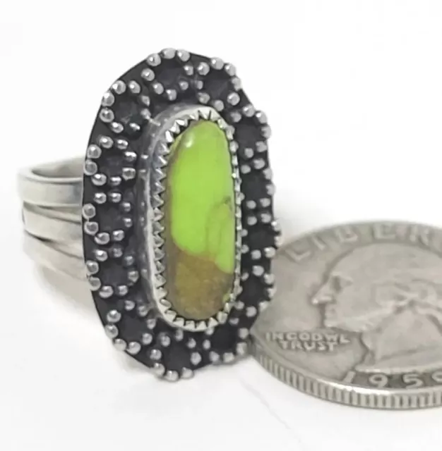 Natural Orvil Jack Nevada Turquoise Sterling Silver Ring Sz 7.5 Signed Handmade Natural Orvil Jack Nevada Turquoise Sterling Silver Ring Sz 7.5 Signed Handmade