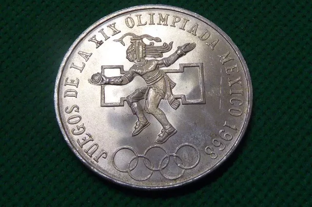 Mexico , Silver 25 Pesos , 1968 , Olympics  (R778)