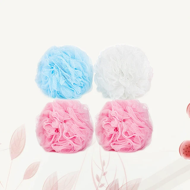 4PCS EXFOLIATE BATH Mesh Pouf Shower Loofahs Sponge Bath Ball for